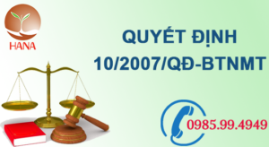 quyet dinh 10 2007 qd btnmt