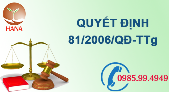 quyet dinh 81 2006 qd ttg