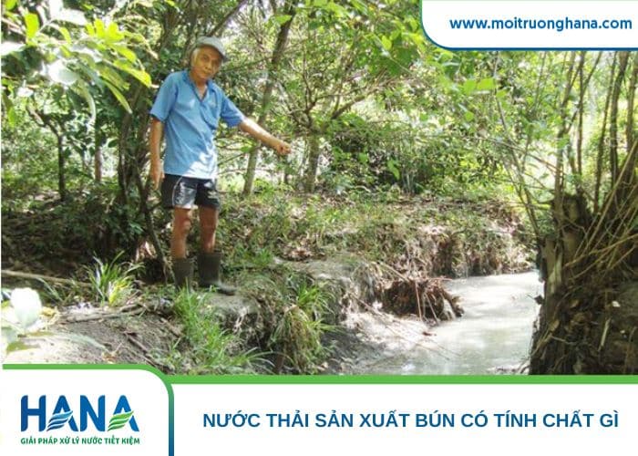 Nước thải từ lò sản xuất bún thường có màu trắng đục