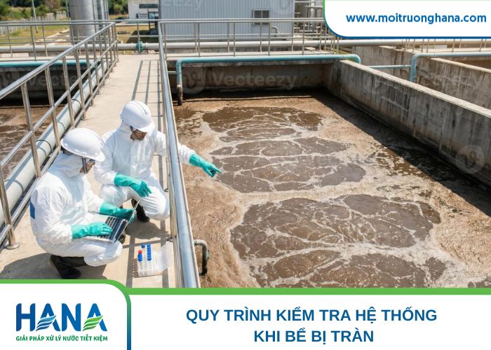 Quy trình kiểm tra hệ thống khi bể bị tràn