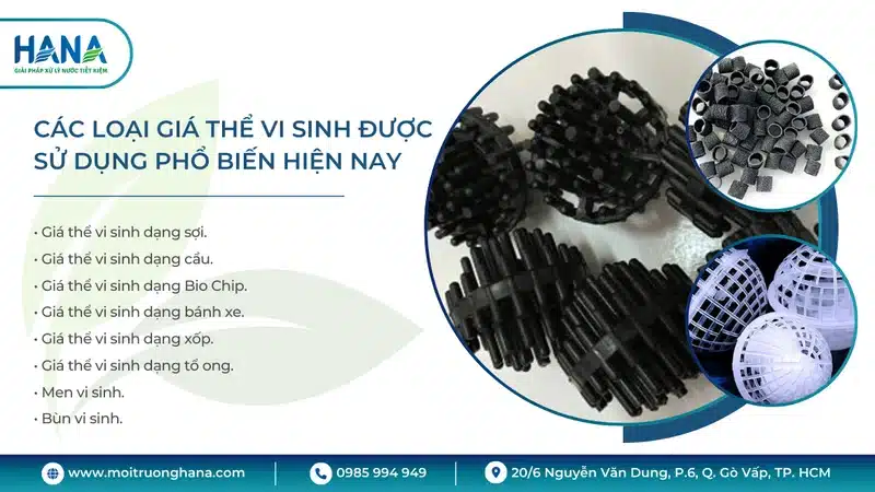 Các loại giá thể vi sinh được sử dụng phổ biến hiện nay