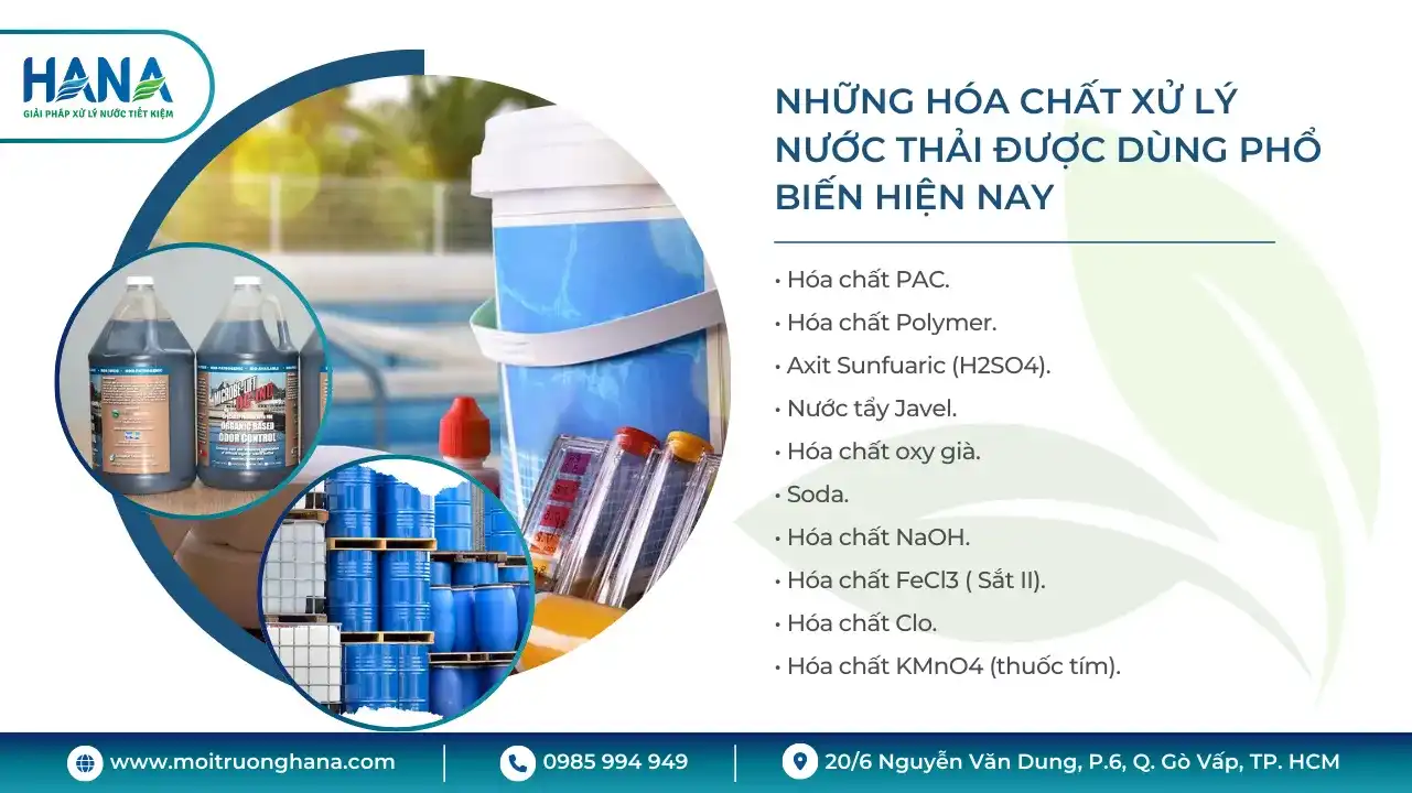 Những hóa chất xử lý nước thải được dùng phổ biến hiện nay